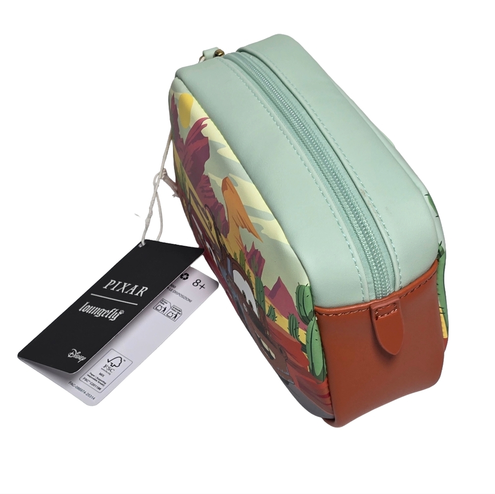 Loungefly Disney Pixar Cars Lightning McQueen Mater Cosmetic Makeup Bag NWT - Picture 2 of 4